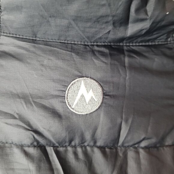 Marmot Mens 800 Fill Power Down Jacket Sz XL Black Goose Down Lightweight Warm - Picture 13 of 14